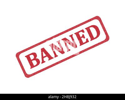 square grunge red banned stamp Stock Vector