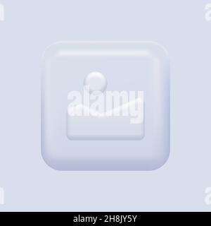 Gallery Icon. White Isolated Button. Vector illustration Stock Vector