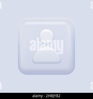Person Profile Icon. White Square Element. Vector illustration Stock Vector