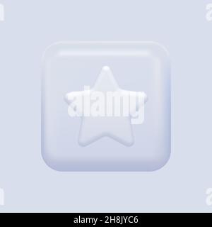White Star Square Icon. Vector illustration Stock Vector