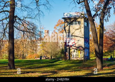 Berlin. Germany. Watchtower of the former Schlesischer Busch command ...