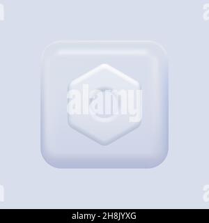 Isolated Settings Icon. White Square Element. Vector illustration Stock Vector