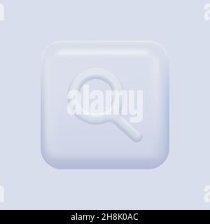 Search Icon. White Isolated Magnifier Element. Vector illustration Stock Vector