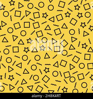 Vector illustration with geometric abstract seamless pattern. Stock Vector