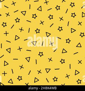 Geometric seamless pattern in thin line style. Stock Vector