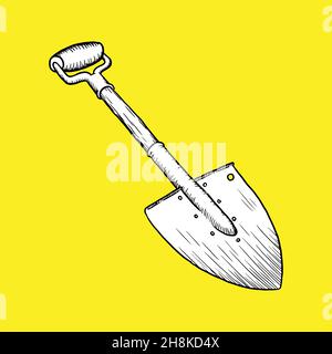 Showel. Construction, horticulture and agriculture. -vector. High quality photo Stock Vector
