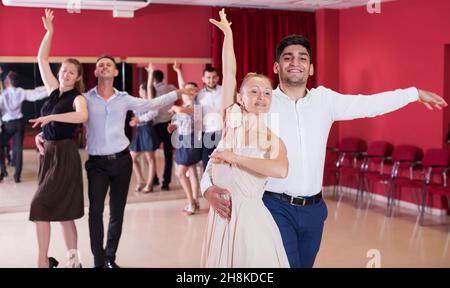 People practicing passionate samba Stock Photo