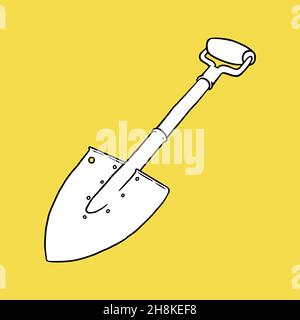 Shovel Icon, Sketch and Vintage style. - Vector Stock Vector