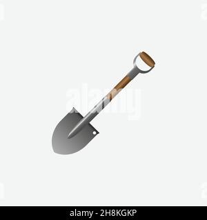 Garden shovel icon, sketch style. Vector illustration of Garden tools - Vector Stock Vector