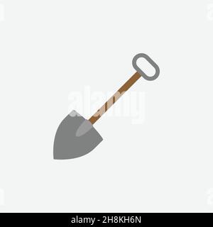 Shovel icon, Vector illustration of Garden tools Stock Vector