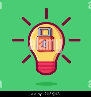 lock idea concept symbol vector illustration in flat style Stock Vector