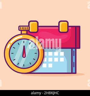 business schedule concept symbol vector illustration in flat style Stock Vector