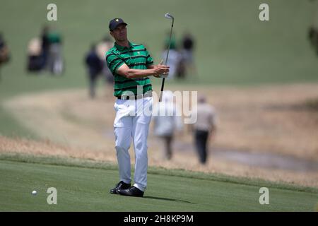 Adam Scott of Australia hits his approach shot during The Presidents Cup practice Credit: Speed Media/Alamy Live News Stock Photo