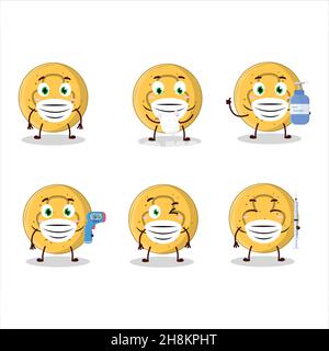 A picture of dalgona candy trefoils cartoon design style keep staying healthy during a pandemic. Vector illustration Stock Vector