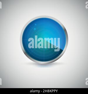 Radial screen of blue color with targets. Stock Vector