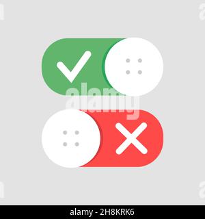 Toggle switch vector icon, On and Off position simple icons Stock Vector