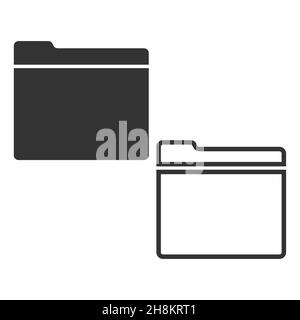Computer New Folder vector Icon isolated on white background Stock Vector
