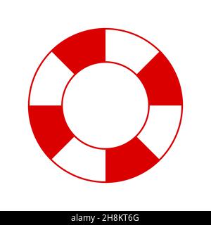 Lifebuoy Vector Icon Illustration, simple style isolated on white background Stock Vector