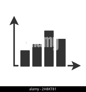 Growth Arrow Chart vector Diagram icon isolated on white background Stock Vector