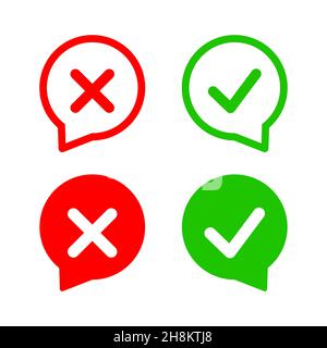 color speech bubble like do's and don'ts vector icons Stock Vector