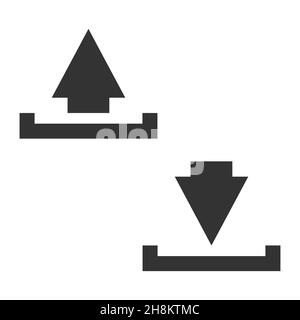 Download icon Isolated Vector Illustration, Download Arrow with Line Stock Vector