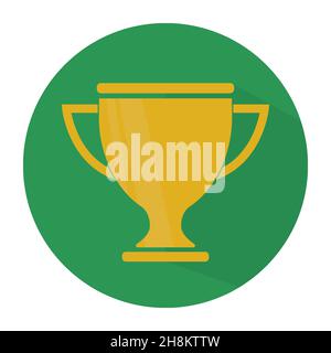 Winner cup sign icon. Awarding of winners symbol. Trophy. Circle flat button with shadow. Modern UI website navigation. Vector Stock Vector