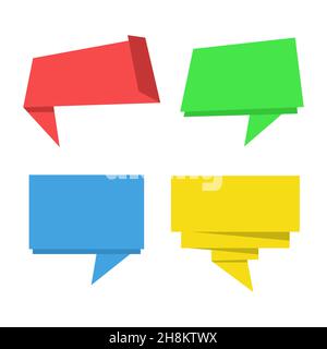 Set of abstract origami speech bubble Stock Vector