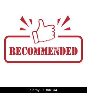 vector illustration banner recommended with thumbs up Stock Vector