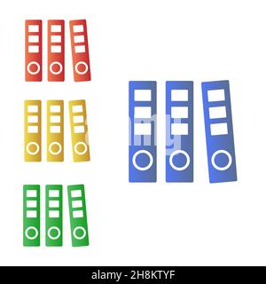Folder Documents paper, multicolored vector illustration isolated on white background, Stock Vector