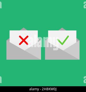 Envelope with Rejected letter. Stock Vector