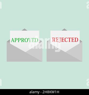 Envelope with Rejected letter. Stock Vector
