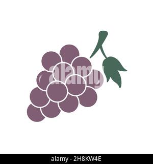 Grapes Icon In Flat Style Isolated, vector Stock Vector