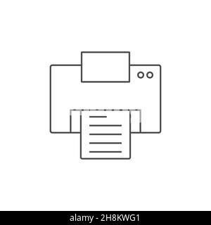 printer icon Flat design simple illustration on a white background Stock Vector