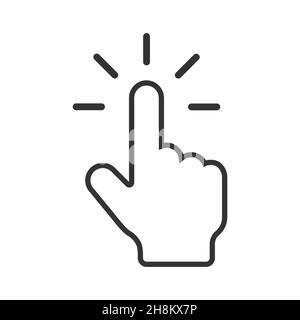 Click vector Icon isolated on white background. Stock Vector