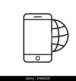 International Roaming Icon. Flat Design. Mobile Devices and Services Concept. Isolated Illustration. Stock Vector