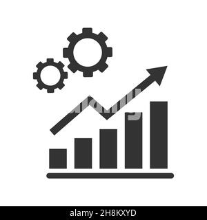 Efficiency Increase Graphic icon with gears Stock Vector