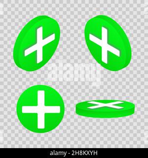 Three dimensional plus or medical cross symbol on white background Stock Vector