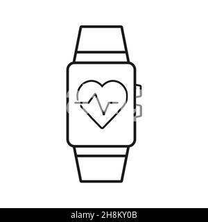 Fitness Smart watch outline icon. linear style sign for mobile concept and web design. Fitness band, hand bracelet simple line vector icon. Symbol, lo Stock Vector