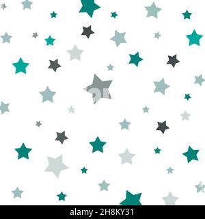 Vintage seamless pattern with blue stars. Watercolor paint. Can be used as decoration for the gift boxes, wallpapers, backgrounds, web sites. Stock Vector
