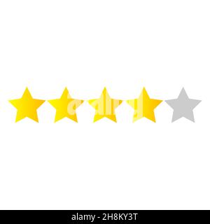 star rating Simple rounded With outlines makes the stars pop out from background Stock Vector