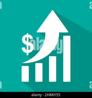 Growing bar chart with dollar sign Stock Vector