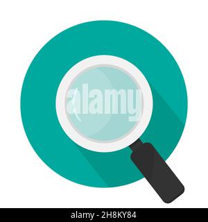 Search icon with a long shadow vector flat design Stock Vector