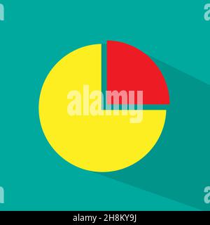 Pie chart infographic element in modern flat design with long shadows Stock Vector