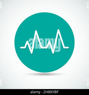 Pulse Heart Rate Vector Icon in flat style Stock Vector