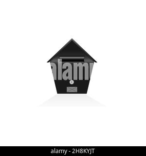 Black mail box with envelope vector design. Stock Vector