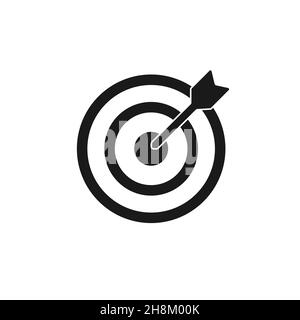 Target icon with arrow. Abstract image vector isolated on white background Stock Vector