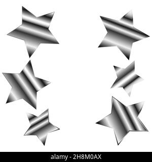 Metal color stars on a white background. Flat icon. Stock Vector