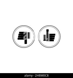 like and dislike icons , good and bad Signs , hands icons. Stock Vector