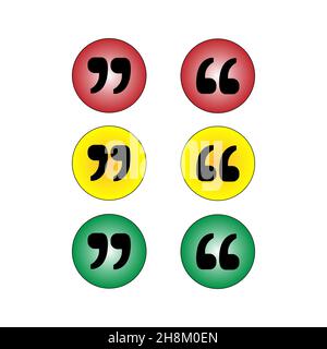Double quotes icon sign. Set of multicolored modern labels. Stock Vector