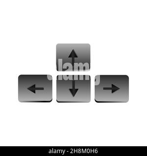 Arrow button on keyboard, vector icon isolated on white background Stock Vector
